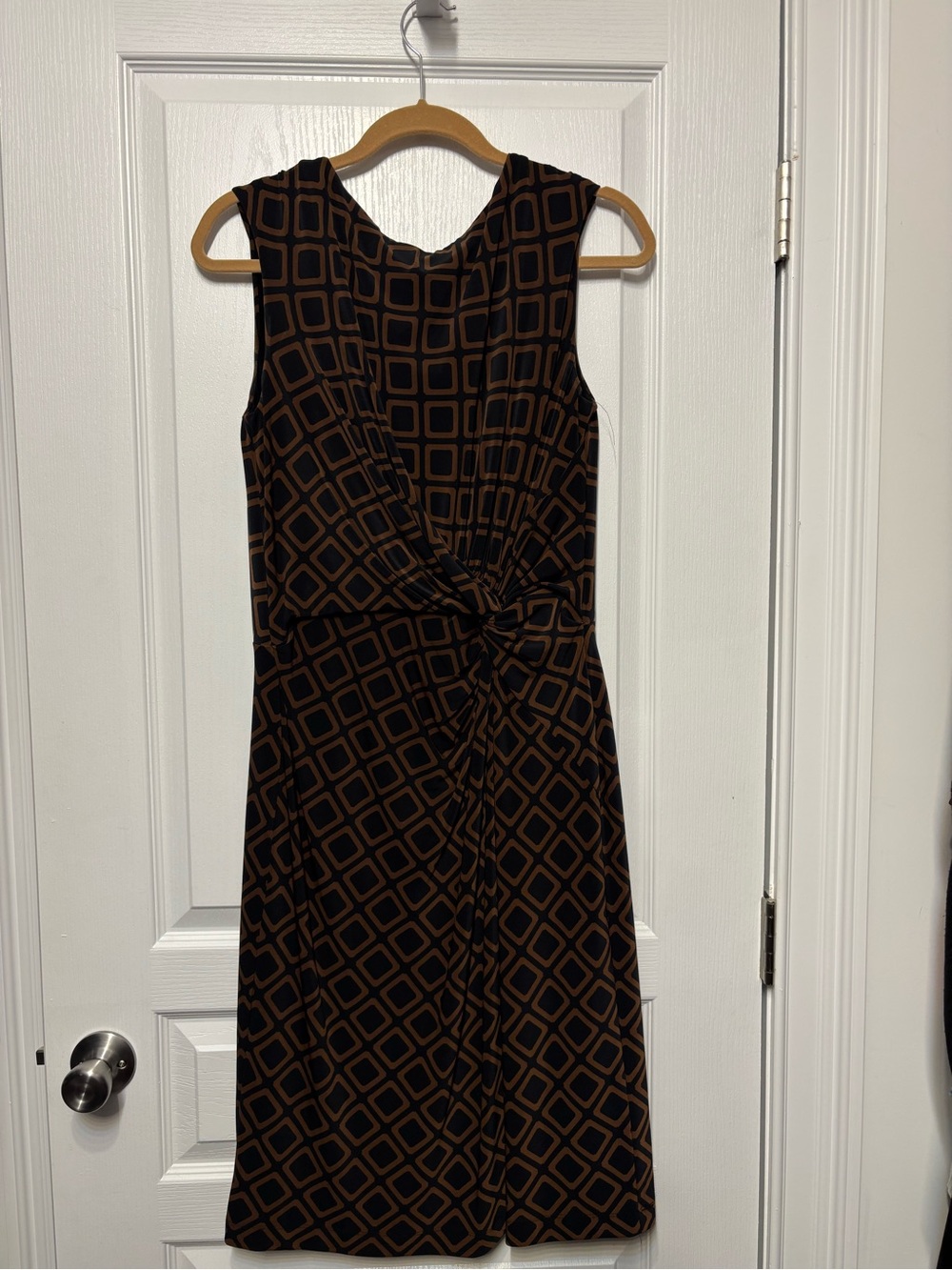 Ralph Lauren Black and Brown Geometric Shift Dress